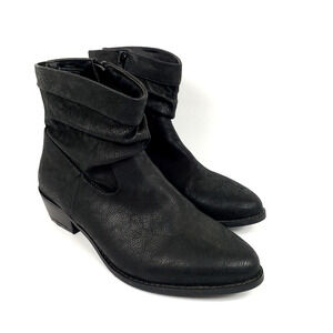 Torrid Western Slouch Womens Size 9 W Wide Black Ankle Heeled Bootie Shoes 11889